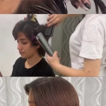 نمونه کار آموزش و خدمات رنگ و لایت و کراتینه موی گیسو