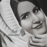  فاطمه رمضان زاده • طراحی چهره سیاه قلم