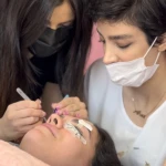 تصویر اکستنشن مژه و آموزش کاشت مژه غرب تهران راحیل