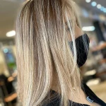 تصویر رنگ و لایت و کراتین موی آساره بیوتی