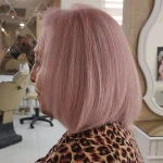 تصویر رنگ و لایت و فر دائم مو سعیده یگانه